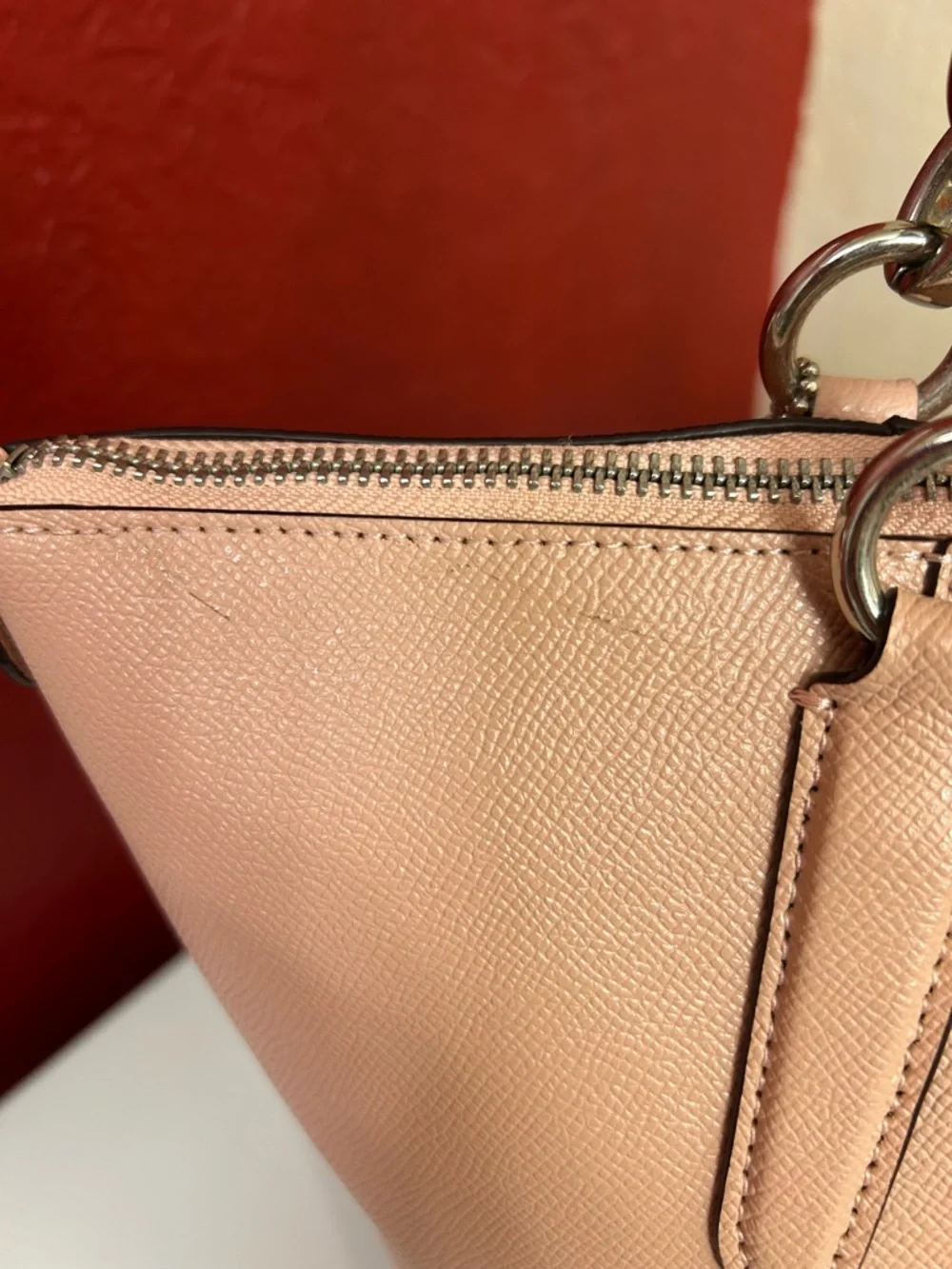 Coach Pebble Leather Tote in Blush Pink